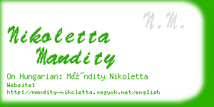 nikoletta mandity business card